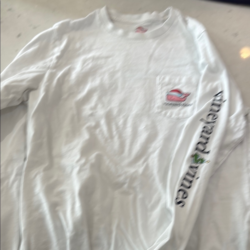 Vineyard Vines White Long Sleeve Tee Casual Comfort